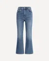 Tory Burch Cropped Flare Jeans With Classic Blue Wash And Five-pocket Design In Blue