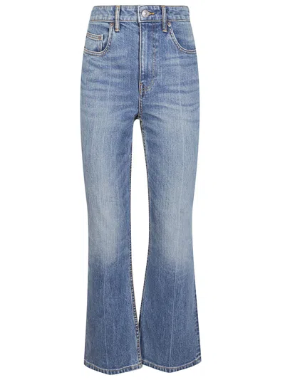 Tory Burch Cropped Flare Jeans In Blue