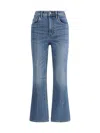 Tory Burch Customizable Belt Cropped Flare Jeans In Medium Vintage Wash