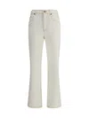 Tory Burch Cropped Flare Jeans In White Chalk Wash