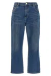 Tory Burch Customizable Belt Cropped Flare Jeans In Blue