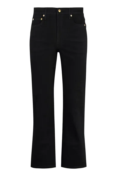 Tory Burch Cropped Flared Jeans In Black