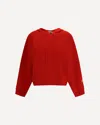 Tory Burch Logo-embroidered Knitted Hoodie In Red
