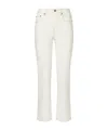 Tory Burch Mini Structured Relaxed Fit Pants In White
