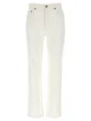 Tory Burch Cropped Denim Jeans With Flared Leg In White