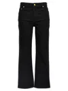 Tory Burch Black Cropped Kick Flare Jeans In Black