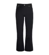 Tory Burch Black Cropped Kick Flare Jeans In Black