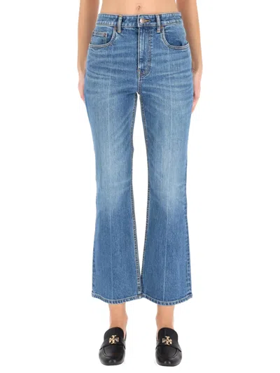 Tory Burch Cropped Pants In Blue