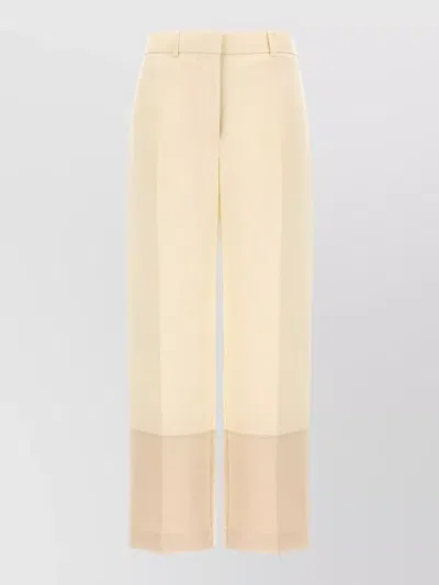 Tory Burch Cropped Pants Wide Leg Belt Loops In Neutral