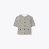Tory Burch Cropped Tweed Cardigan