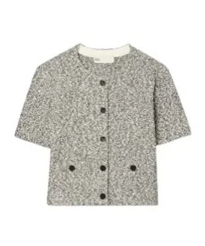 Tory Burch Cropped Tweed Cardigan