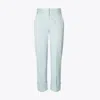 Tory Burch Cropped Twill Pant In Misty Rain