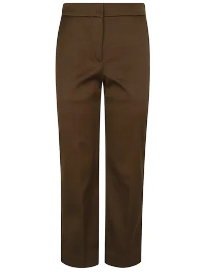Tory Burch Twill Trouser In Green