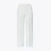 Shop Tory Burch Cropped Twisted Pant In Face Side White/back Side Dark Birch
