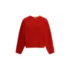 Tory Burch Logo-embroidered Knitted Hoodie In Red