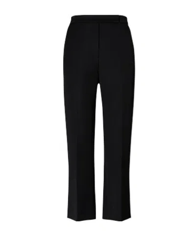 Tory Burch Cropped Wool Tailored Trousers In Black