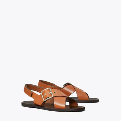 Tory Burch Cross-band Sandal In Brown