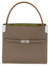 Tory Burch Cross Body Bag With Luxurious Suede And Lamb Leather Trim In Brown