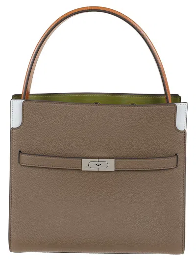 Tory Burch Cross Body Bag With Luxurious Suede And Lamb Leather Trim In Brown