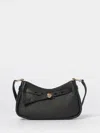 Tory Burch Romy Black Shoulder Bag With Removable Shoulder Strap And Logo Plaque On The Front In Leather Woman In Black
