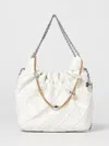 Tory Burch Mini Fleming Soft Distressed Drawstring Bag In White