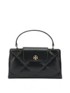 Tory Burch Kira Diamond Quilted East-west Top Handle Bag In Black