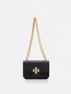 Tory Burch Eleanor Leather Clutch In Black