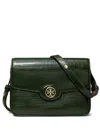 Tory Burch Robinson Crosshatched Convertible Shoulder Bag In Green