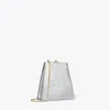 Tory Burch Crushed Metallic Mini Bag In Silver