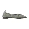 Tory Burch Crystal Ballerinas - Nylon - Blue In Blue