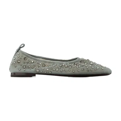 Tory Burch Crystal Ballerinas In Green