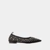 Tory Burch Black Ballet Flats With All-over Crystals Application In Tech Fabric Woman In Black