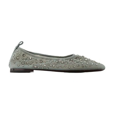 Tory Burch Crystal Ballerinas In Blue