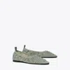 Tory Burch Delicate Mesh Ballerina Flats With Rhinestone Embellishments In Blue