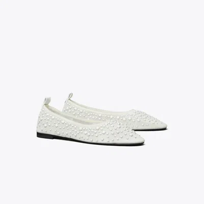 Tory Burch Crystal Ballet In White