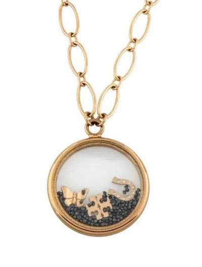 Pre-owned Tory Burch Crystal Chain Pendant Necklace, 32.5" In Multicolor