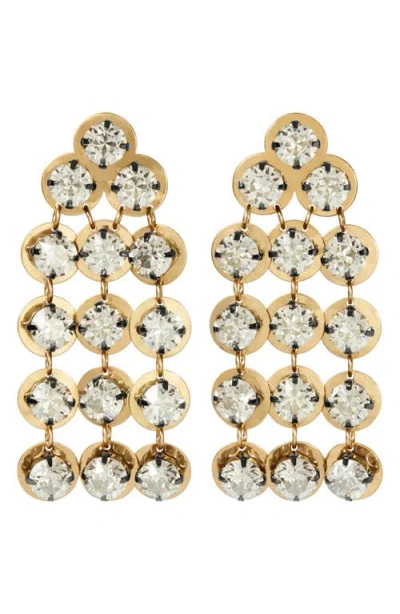 Tory Burch Crystal Chandelier Earrings In Antique Light Brass/crystal