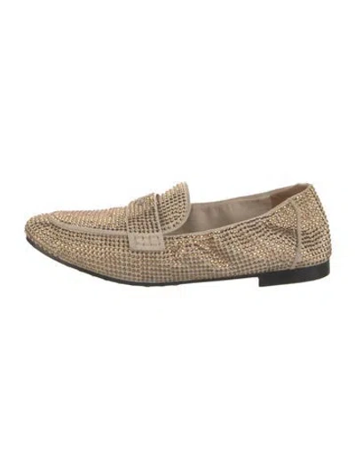 Pre-owned Tory Burch Crystal Crystal Embellishments Loafers In Neutral