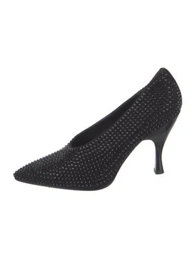Pre-owned Tory Burch Crystal Crystal Embellishments Pumps In Black