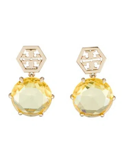 Pre-owned Tory Burch Crystal Drop Earrings In Multi