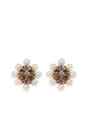 Tory Burch Kira Pearl Crystal Stud Earrings In 金色