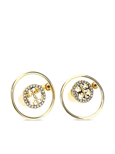 Tory Burch Crystal-embellished Earrings In Gold