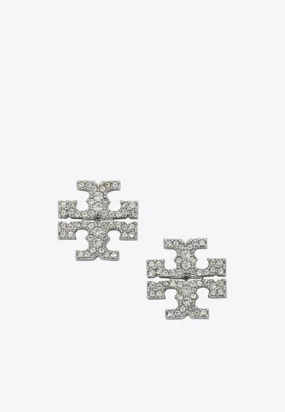 Tory Burch Crystal-embellished Earrings In Metallic