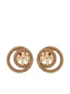 TORY BURCH CRYSTAL-EMBELLISHED HOOP EARRINGS