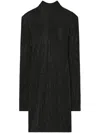 Tory Burch Embellished Viscose Turtleneck Dress In Black