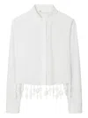Tory Burch Crystal-embellished Poplin Shirt In White
