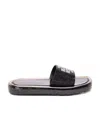 Tory Burch Logo-embossed Bubble Jelly Slides In Black