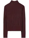 Tory Burch Embellished Viscose Jersey Turtleneck In Red