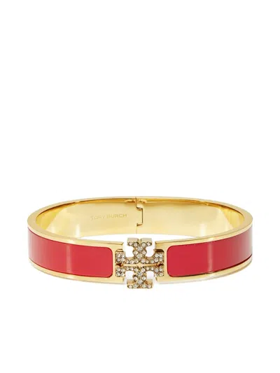 TORY BURCH CRYSTAL-EMBELLISHMENT BRACELET