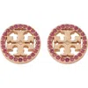 Tory Burch Crystal Logo Circle Stud Earrings